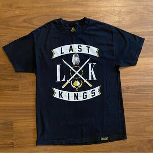 Last Kings Faded Black Graphic Tee Large Streetwear Shirt